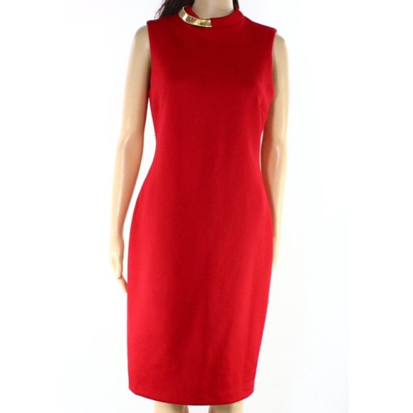 Calvin Klein Dresses & Skirts - Calvin Klein, Red Scuba Dress